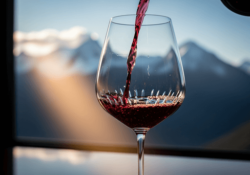 Close-up of a Pinot Noir pouring into a glass