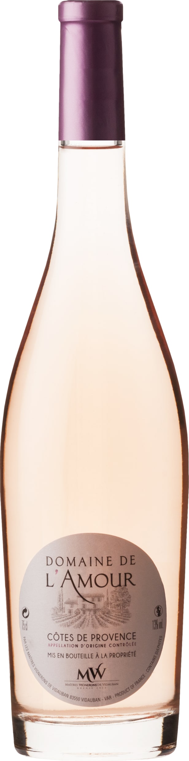 La Vidaubanaise Cotes de Provence Rose, Domaine de l'Amour 2025 75cl