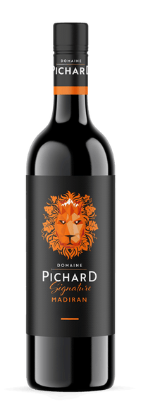 Thumbnail for Wine bottle Domaine Pichard Madiran Signature with a black label featuring a lion emblem on a white background