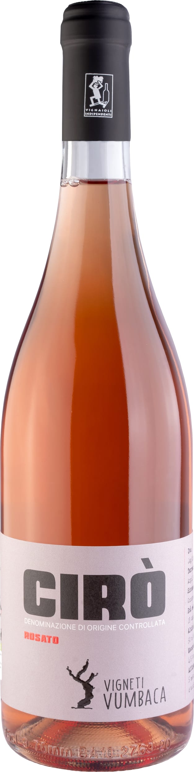 Vumbaca Giuseppe Ciro DOC Rosato Organic 2025 75cl