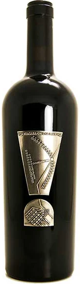 Thumbnail for Black pillitteri exclamation cabernet franc wine bottle with a decorative silver label on a white background