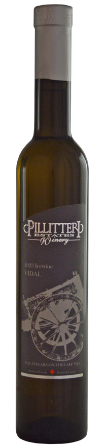 Wine bottle with a label featuring 'Pillitteri Winery Icewine' on a white background