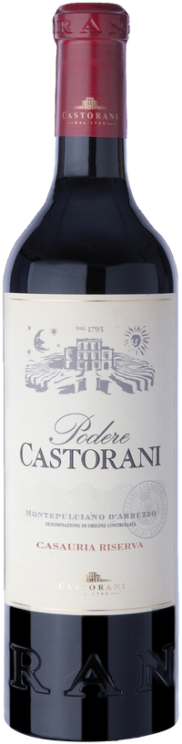 Thumbnail for Red wine bottle with 'Pedere Castorani montepulciano d'abruzzo riserva' label on a white background