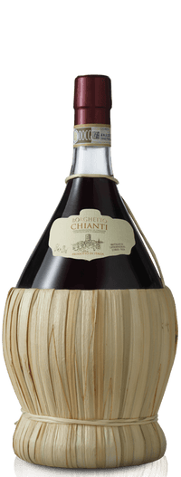 Thumbnail for Chianti Fiasco Wine bottle with wooden base on a white background