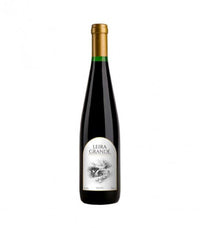 Thumbnail for A bottle of Leira Grande red wine with a dark glass body, a gold foil capsule, and a white label with black text and illustration, set against a plain white background.