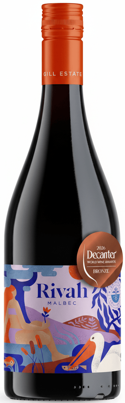rivah malbec red wine, with decanter bronze medal