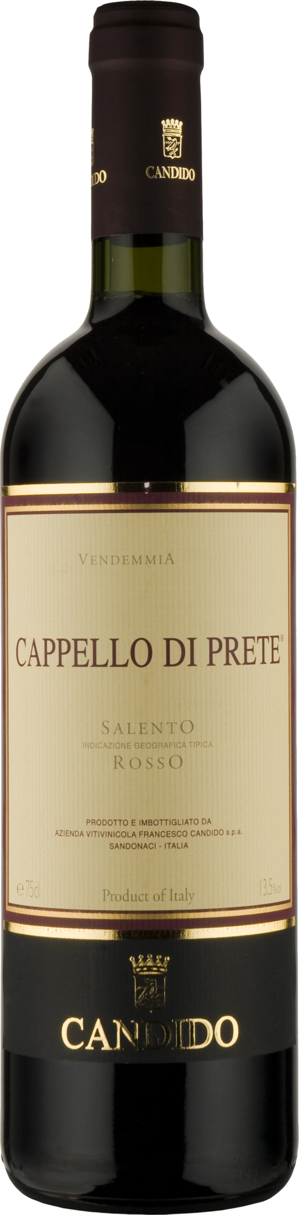 Francesco Candido Cappello di Prete, Rosso del Salento 2019 75cl - Buy Francesco Candido Wines from GREAT WINES DIRECT wine shop